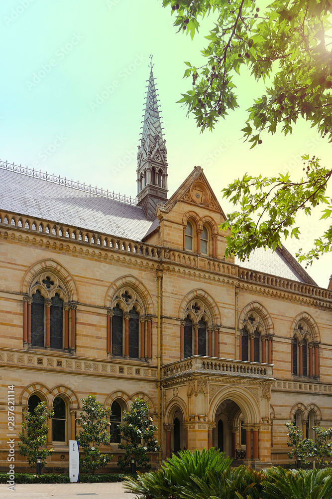 Obraz premium The Mitchell Building of the University of Adelaide (South Australia) in Gothic style built in 19th century