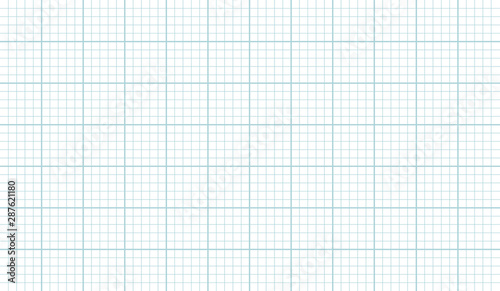 Grid paper sheet texture vector horizontal background, grahp paper template for architect plans