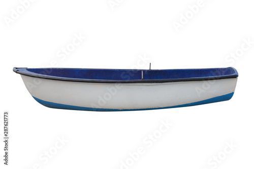 wooden fishing boat isolated on white background