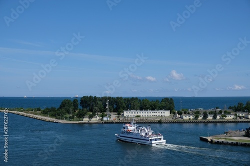 Wallpaper Mural Cruise ship leaving the port. Gdansk Nowy Port (Nowy Port), Poland Torontodigital.ca