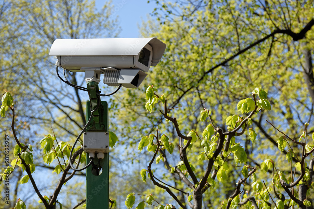 Surveillance camera in the garden Surveillance camera in the garden