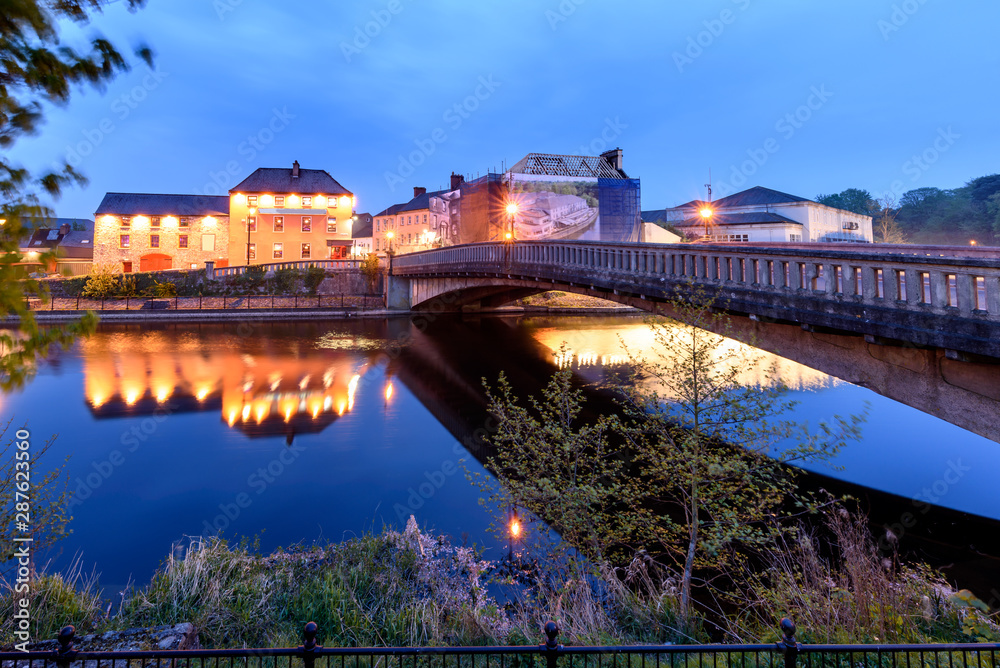 The Pedestrian bridge  links the Canal Walk on one side of the River Nore to the Lacken Walk on the other side.