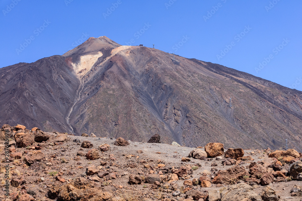 view of Mount Teide in Teide national park. Tenerife