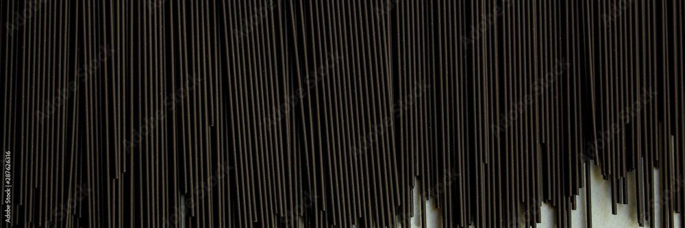 Obraz premium pasta black spaghetti (raw product) concept. food background. copy space