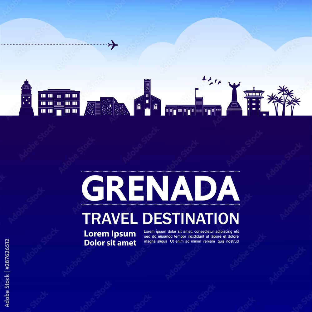 Grenada travel destination grand vector illustration.