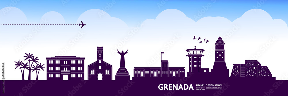 Grenada travel destination grand vector illustration.
