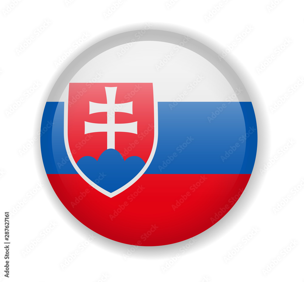 Fototapeta premium Slovakia flag round bright icon vector Illustration