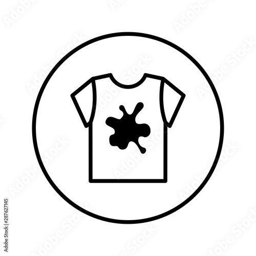 Dirty T-shirt. Laundry Service. Icon. Editable Thin line. Vector illustration.
