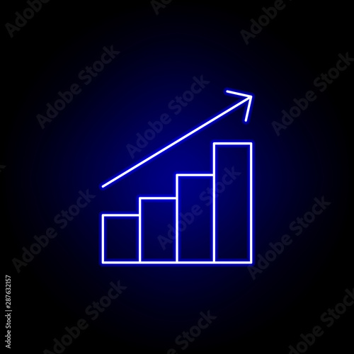 Profits line neon icon. Elements of Business illustration line icon. Signs and symbols can be used for web, logo, mobile app, UI, UX