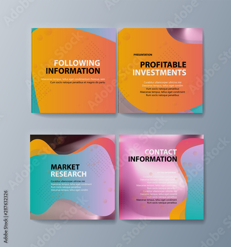 Set of brochures for marketing the promotion goods and services on market
