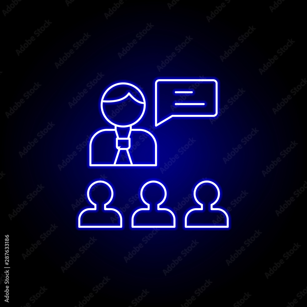 Boss line neon icon. Elements of Business illustration line icon. Signs and symbols can be used for web, logo, mobile app, UI, UX Boss line neon icon. Elements of Business illustration line icon. Signs and symbols can be used for web, logo, mobile app, UI, UX