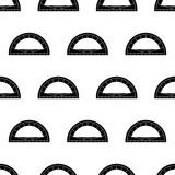 Protractor Icon Seamless Pattern, Geometry Tool Icon