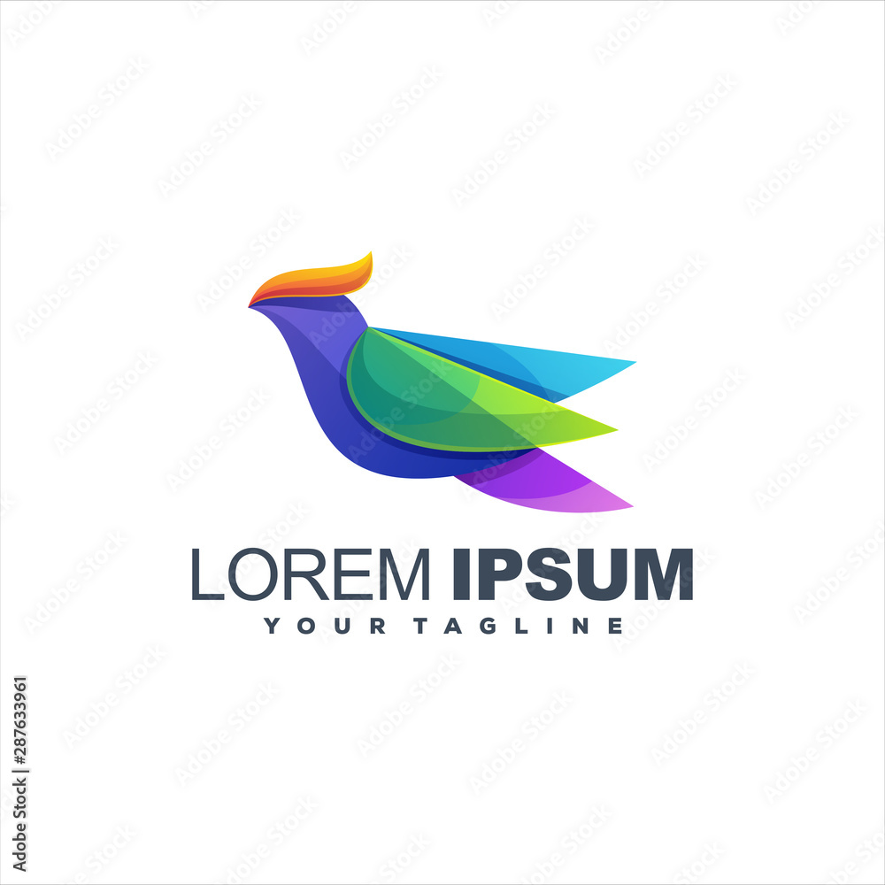 Obraz premium awesome gradient bird logo design