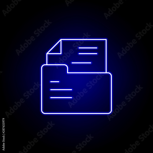 Folder, file line neon icon. Elements of Business illustration line icon. Signs and symbols can be used for web, logo, mobile app, UI, UX