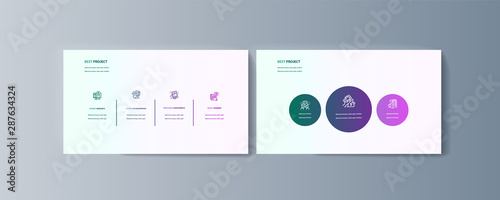 Set of brochures infographics for marketing the promotion goods and services on market