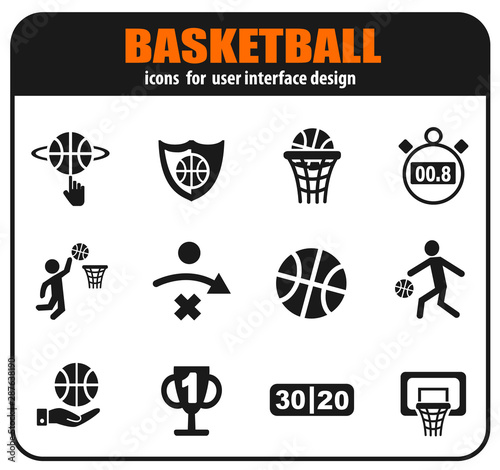 basketball icon set