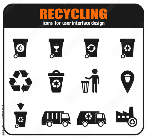 recycling icon set