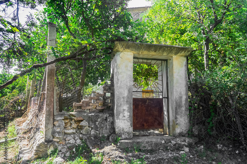 old fence of an abandoned house. Albania