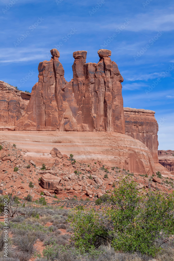 The Three Gossips formation in Arches National Park