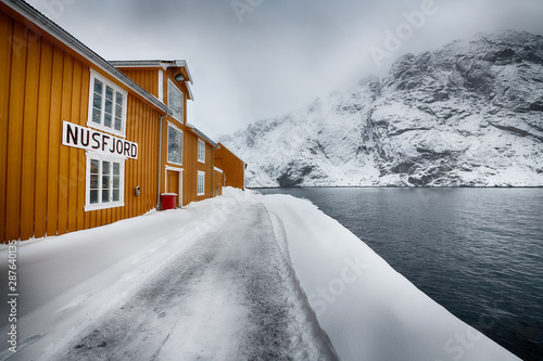 Landscape of winter Norway lofoten