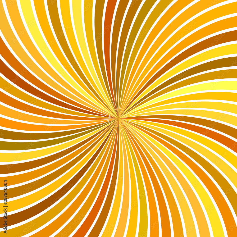 Obraz premium Orange psychedelic abstract spiral stripe background - vector curved ray burst design