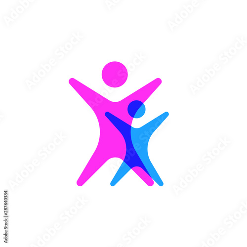 human pose parent and child overlay color vector