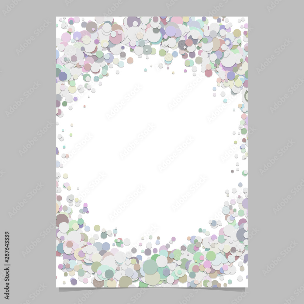 Blank abstract dispersed confetti dot poster background - vector page frame template graphic