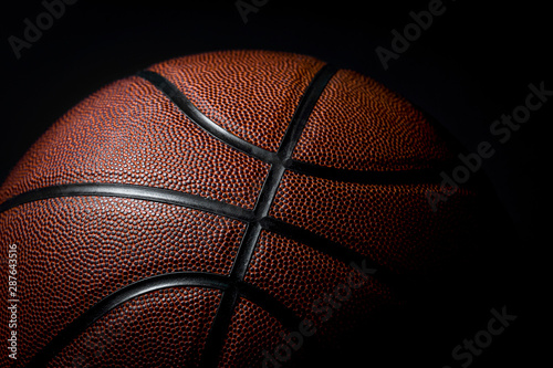 Closeup detail of basketball ball texture background © Augustas Cetkauskas