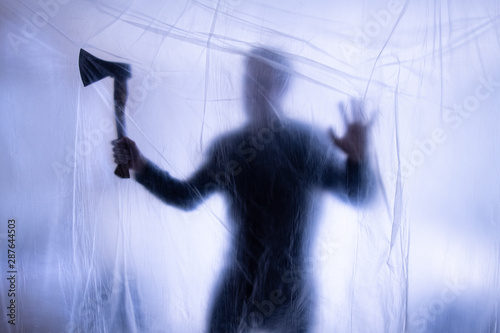 Obraz na płótnie Psychopath murder with an axe