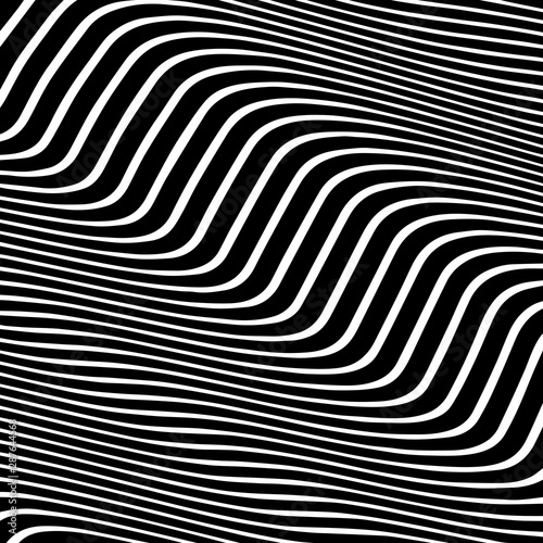 Striped abstract wavy background. black and white zebra print. illustration. Fashion fabric modern backdrop