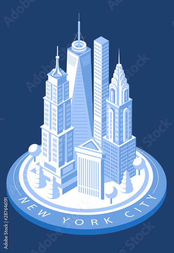 News York City isometric skyline