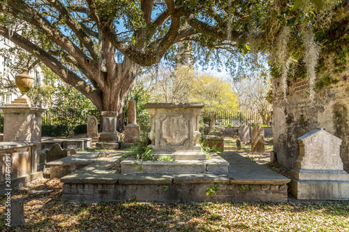 Old historic graveyard in Charleston, South Carolina photo