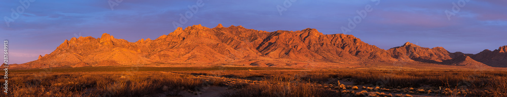 Naklejka premium The Florida Mountain Range is twelve miles long going north to south. Located north of the Chihuahuan Desert in southwestern New Mexico.