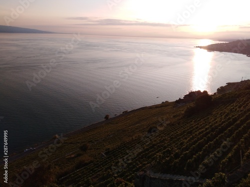 Φωτογραφία sunset over Lavaux Corniche Leman lake / coucher de soleil sur le Lavaux Cornich