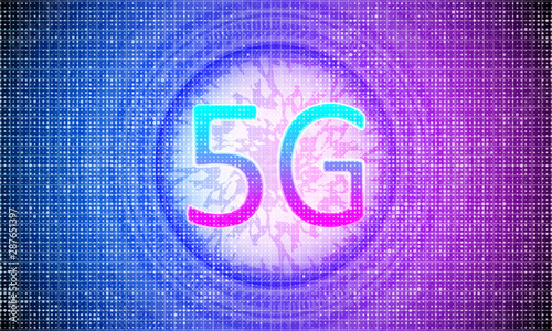 Modern bright neon 5G Netwo...