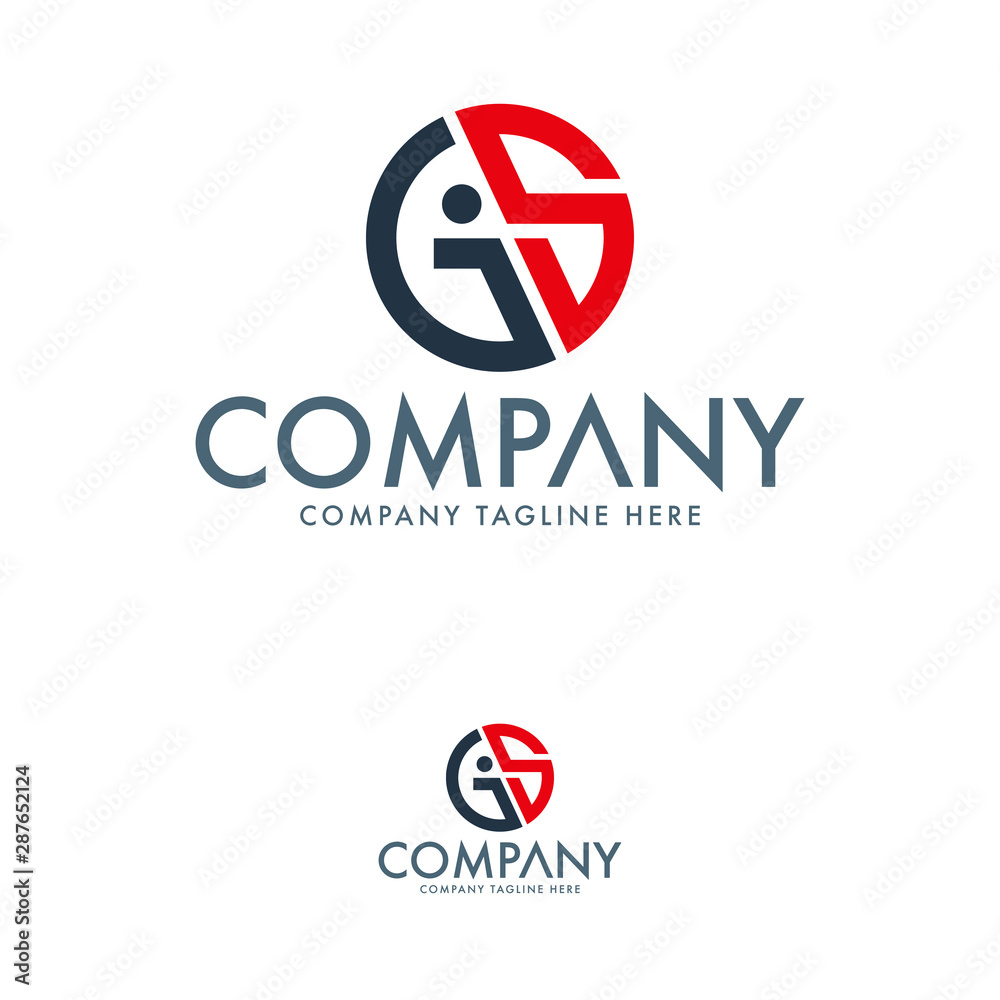 Letter GS and Human Logo Design Template Letter GS and Human Logo Design Template