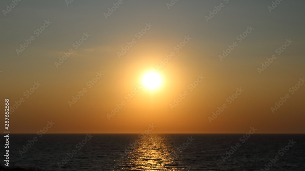 sunset in the sea texture background