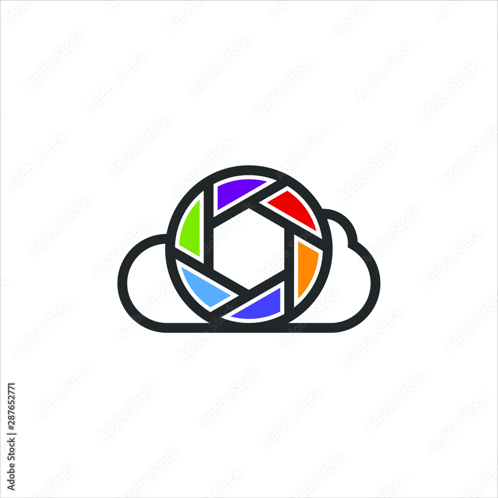 Fototapeta premium cloud camera logo vector template download