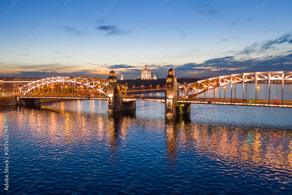 St. Petersburg, Bolsheokhtinsky bridge. The main attraction Petersburg.