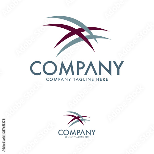 Abstract textile logo design template