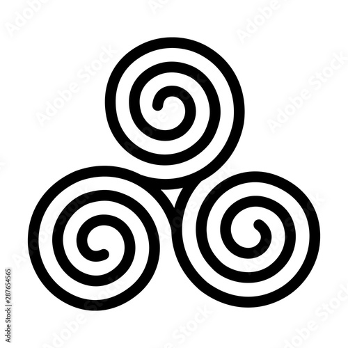 Triskelion symbol icon. Breton and Celtic spiral. flat vector illustration