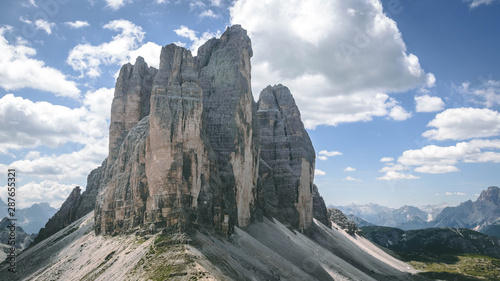 The beautiful rocky cliffs of Tre Cime di Laverado