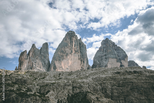 The beautiful rocky cliffs of Tre Cime di Laverado