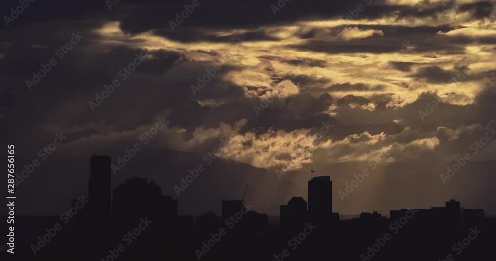 4K Timelapse of Seattle Skyline and Storm Clouds at Sunset 4K Timelapse of Seattle Skyline and Storm Clouds at Sunset