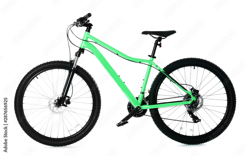 Modern bicycle on white background. Healthy lifestyle
