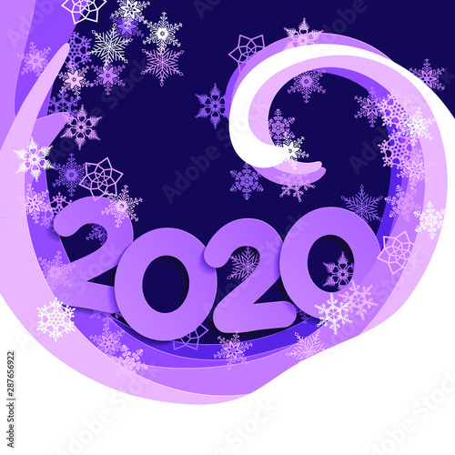 abstract background with stars and snowflakes. 2020.