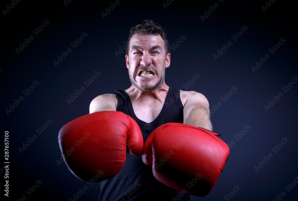 Furious Man With Boxing Gloves