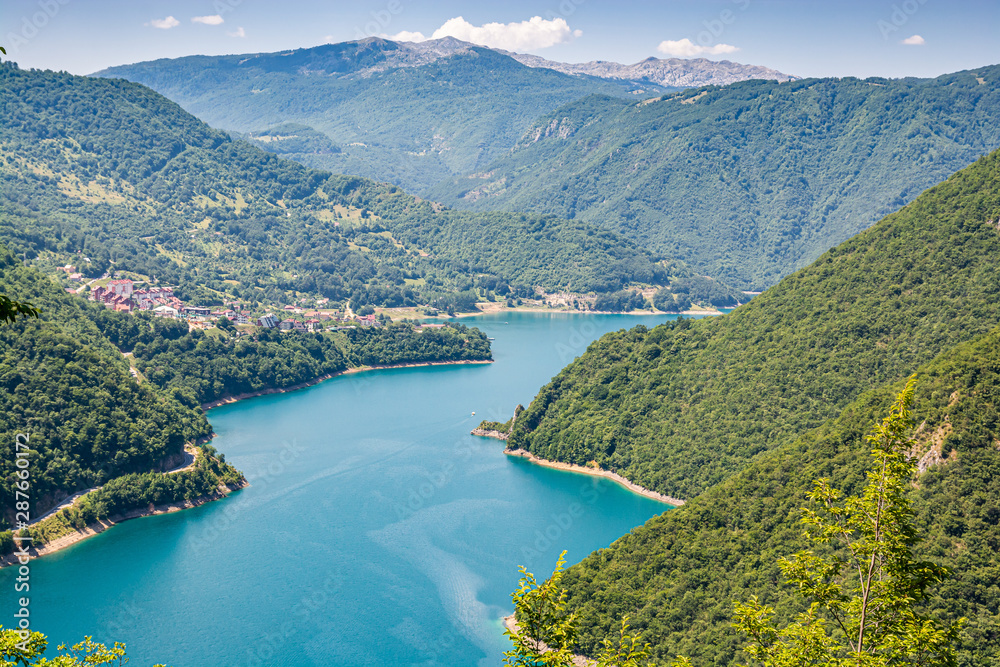 Summer view on Pivsko lake in Montenegro, Europe Summer view on Pivsko lake in Montenegro, Europe