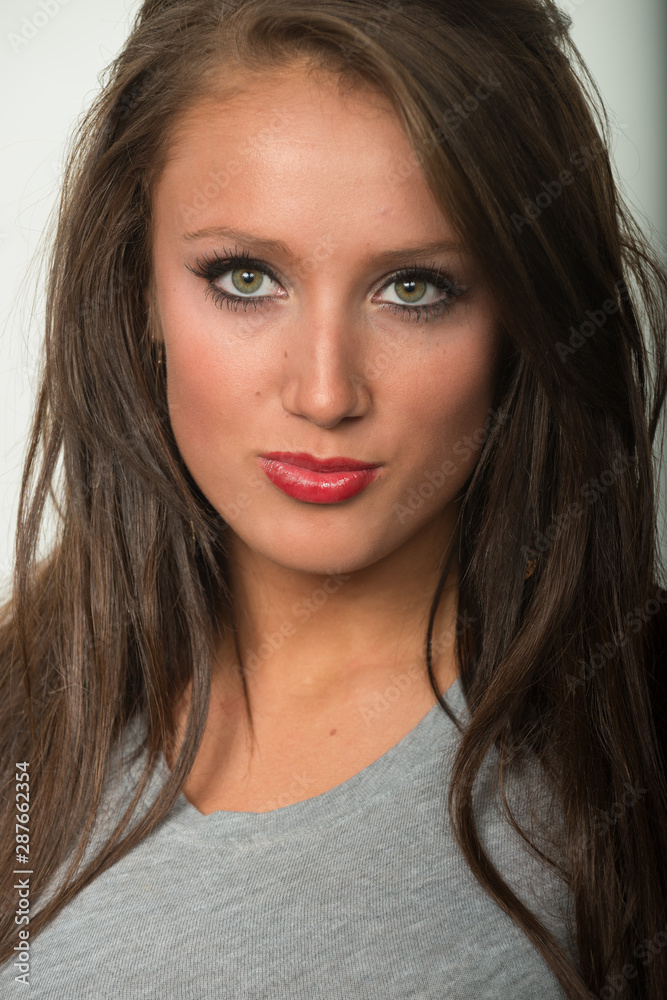 Close-up of an attractive teenage girl. Close-up of an attractive teenage girl.