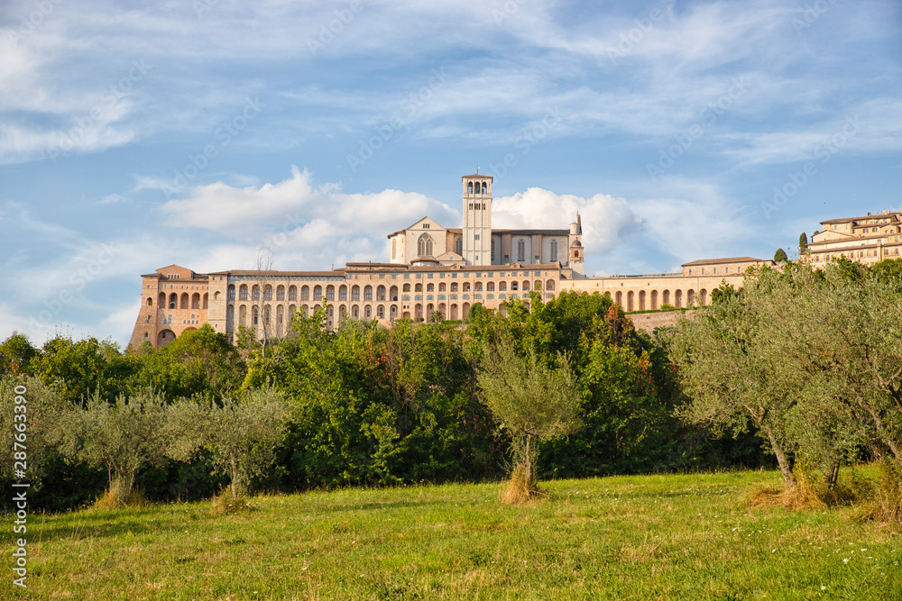 View of the Basilica of San Francesco in Assisi (Italy)